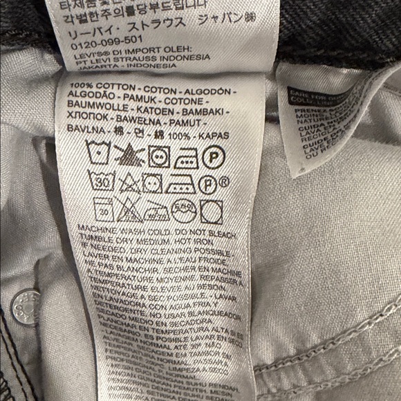 Levi’s Dad Jeans 25 Baggy Straight Leg Washed Black High Rise Utility Denim - Picture 8 of 9